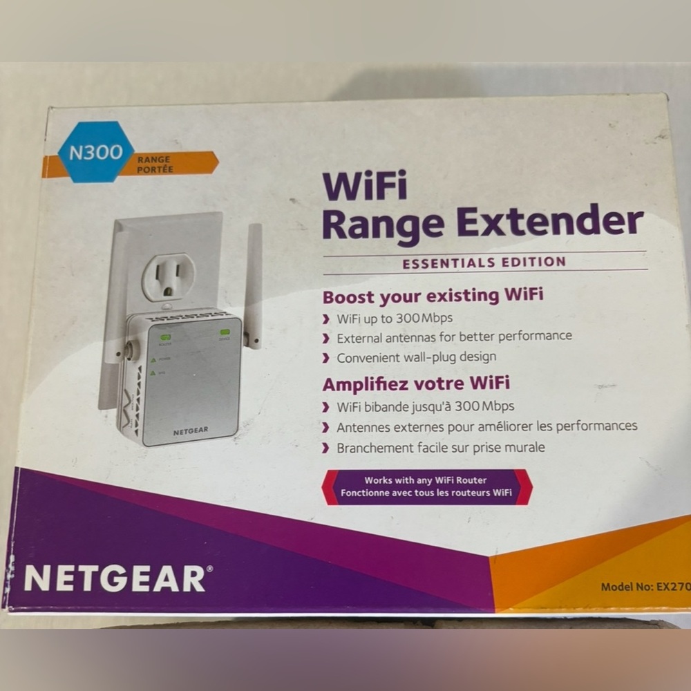 NETGEAR N300 WIFI Range Extender EX2700-100PAS White